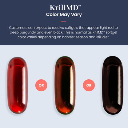 1MD KrillMD - Antarctic Krill Oil with Astaxanthin, EPA & DHA | 2x More Effective Than Fish Oil | 60 Softgels (2-Pack)