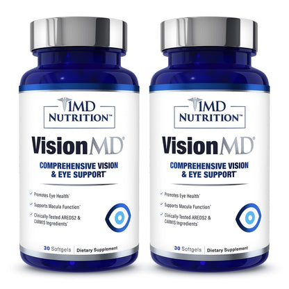 1MD Nutrition VisionMD Eye Vitamin CARMIS with Lutein & Zeaxanthin – 60 Softgels (2-Pack)