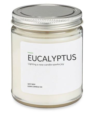 1OAK Eucalyptus Soy Candle – 7oz, Long-Burning, Hand-Poured
