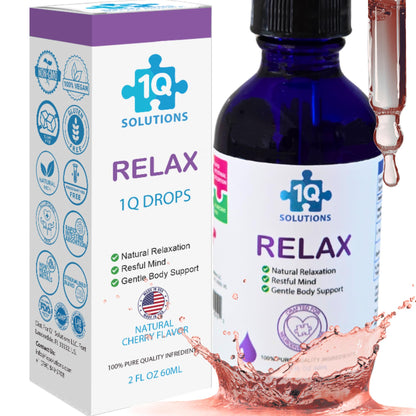 1Q Relax – Liquid Calm Drops for Kids | Magnesium Glycinate, L-Theanine & L-Glycine