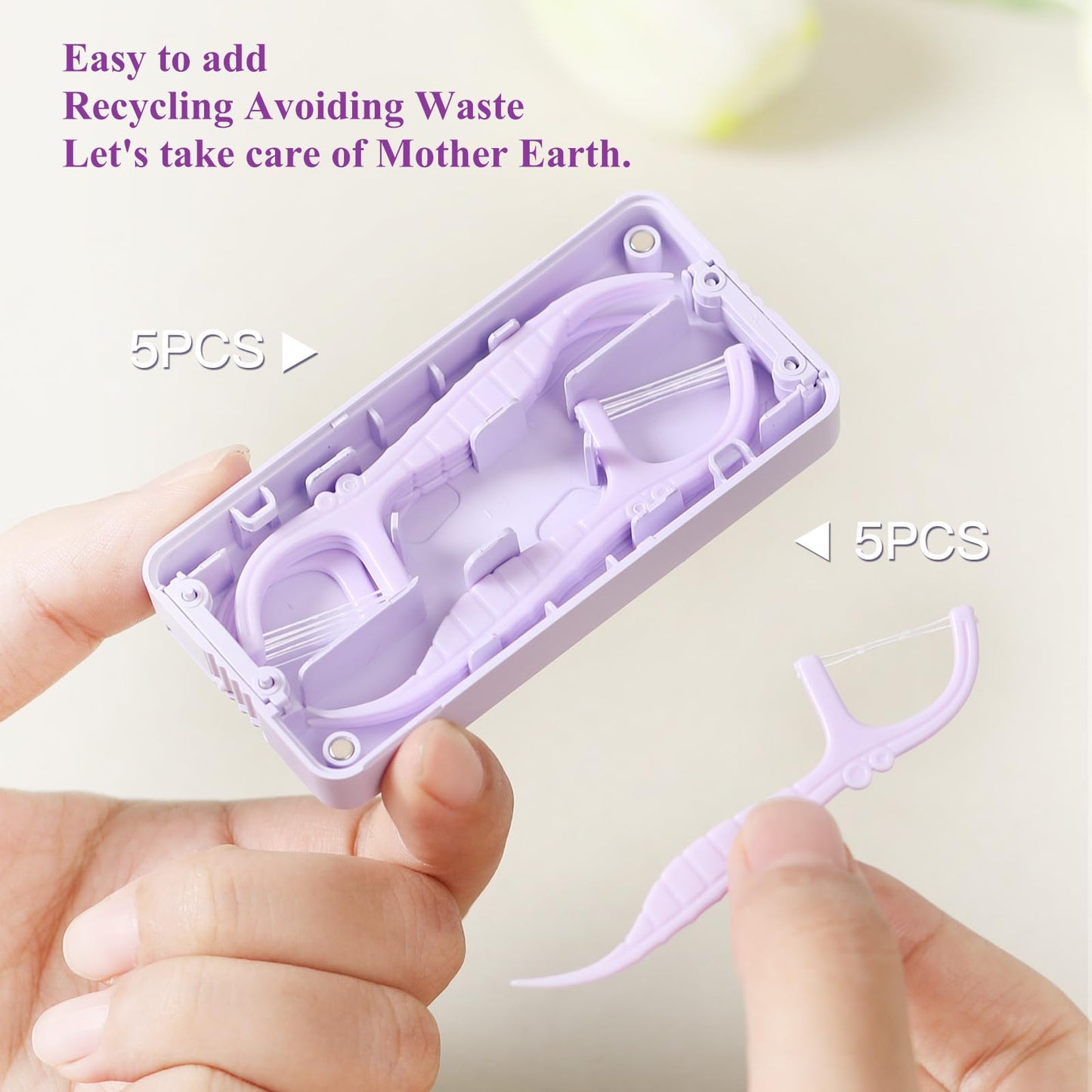 Twin Line Dental Floss Picks Dispenser – 2 Boxes, Lime Flavor, Portable Case