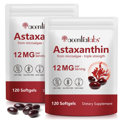 DLOMFVFQ 2 Pack Astaxanthin 12mg Softgels | Premium Antioxidant Support for Eyes, Skin, and Circulation