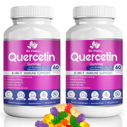 BioVitalica Quercetin Gummies 2-Pack – Immune Support with Quercetin, Zinc & Vitamin C