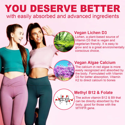 Nextdia Sugar-Free Methylated Multivitamin Gummies for Women – 2-Pack | Vegan Calcium D3 K2, Iron, Folate & B Complex
