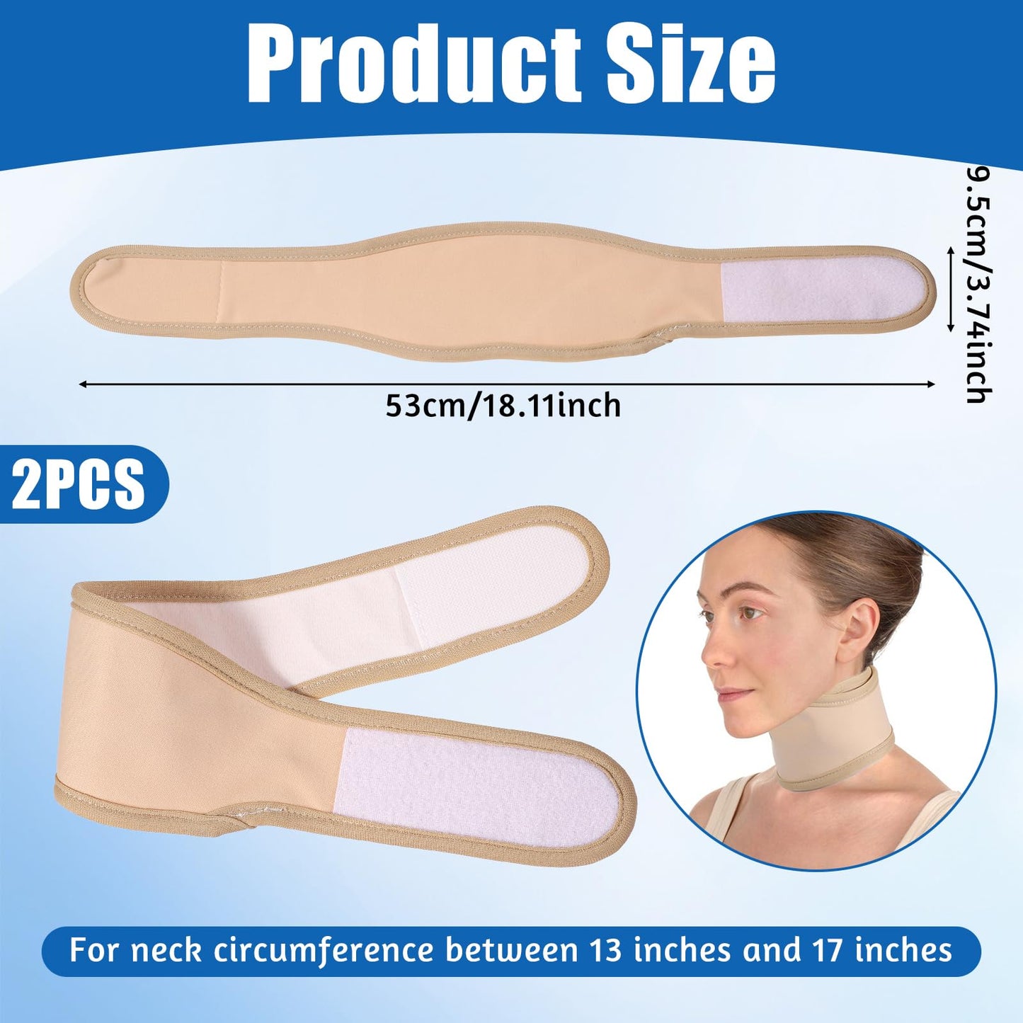 2 Pack Thyroid Castor Oil Neck Wrap – White & Khaki (Reusable)