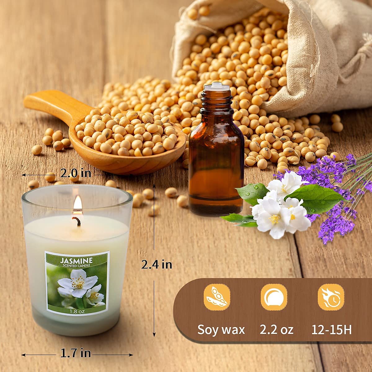 20 Pack Scented Aromatherapy Candles – 10 Fragrances Soy Votive Gift Set