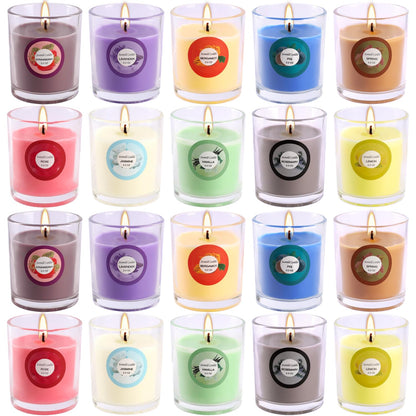 20 Pack Scented Candles Gift Set – 10 Fragrances, Aromatherapy Soy Wax Glass Jar Candle