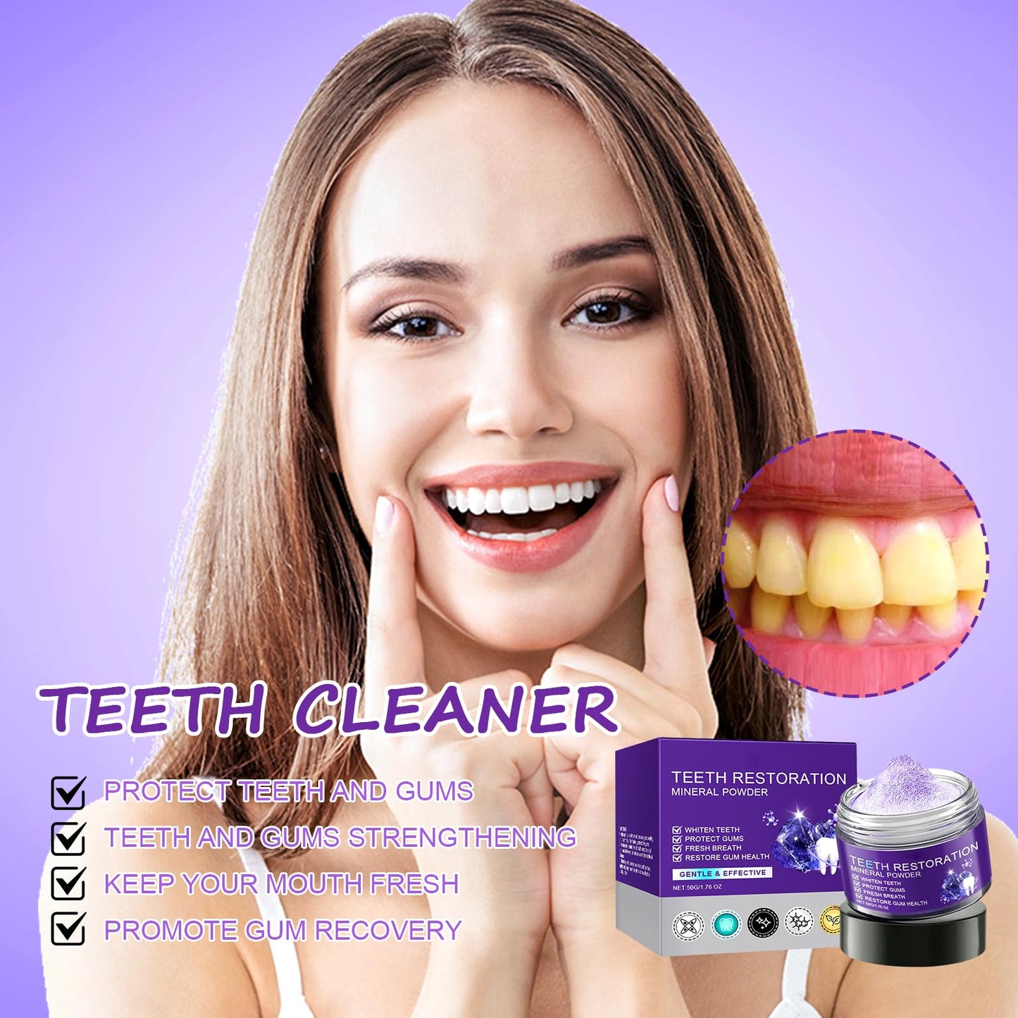 2025 Mineral Tooth Powder for Whitening, Strengthening & Gum Care - Purple