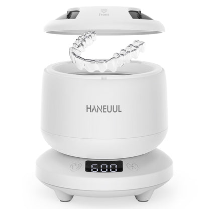 2025 Ultrasonic Retainer Cleaner for Dentures & Aligners | Durable Base (White)