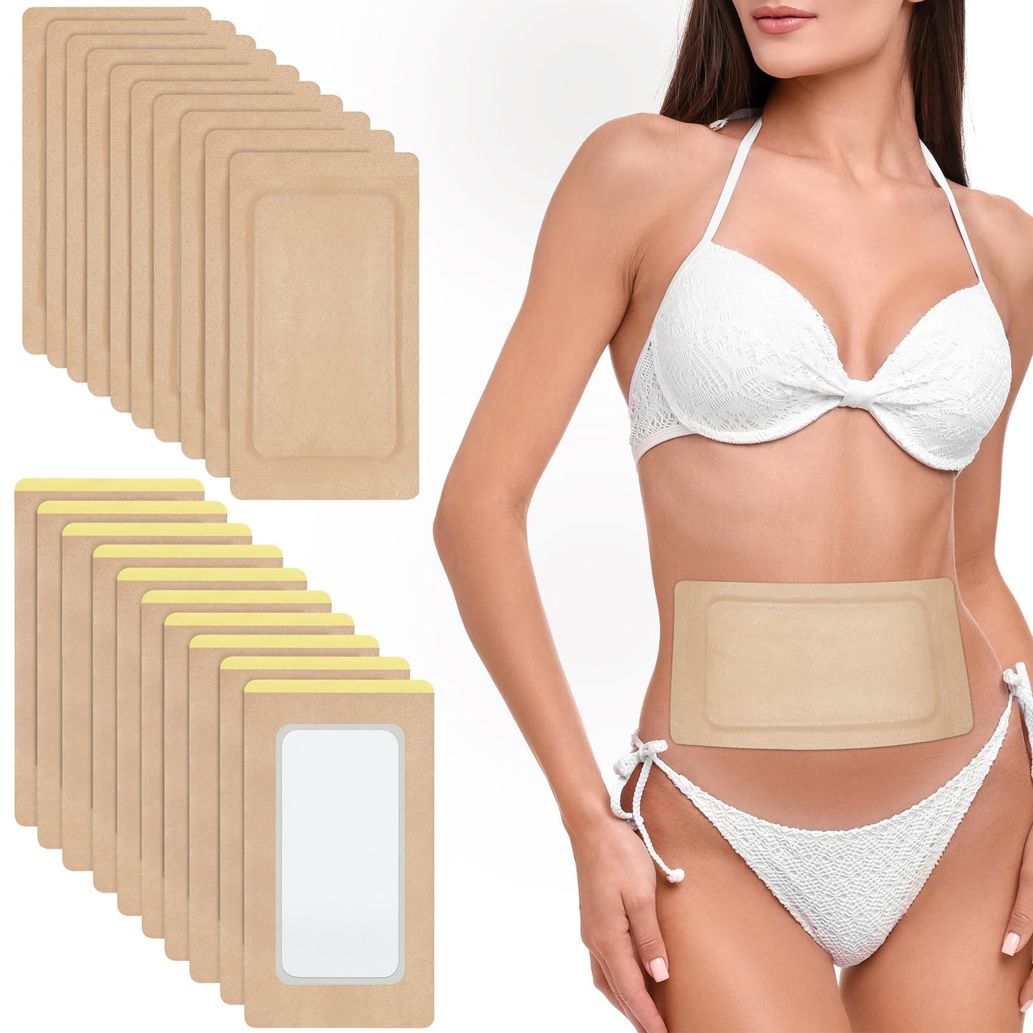 20Pcs Castor Oil Pack Wrap - Organic Cotton Patches for Liver & Stomach