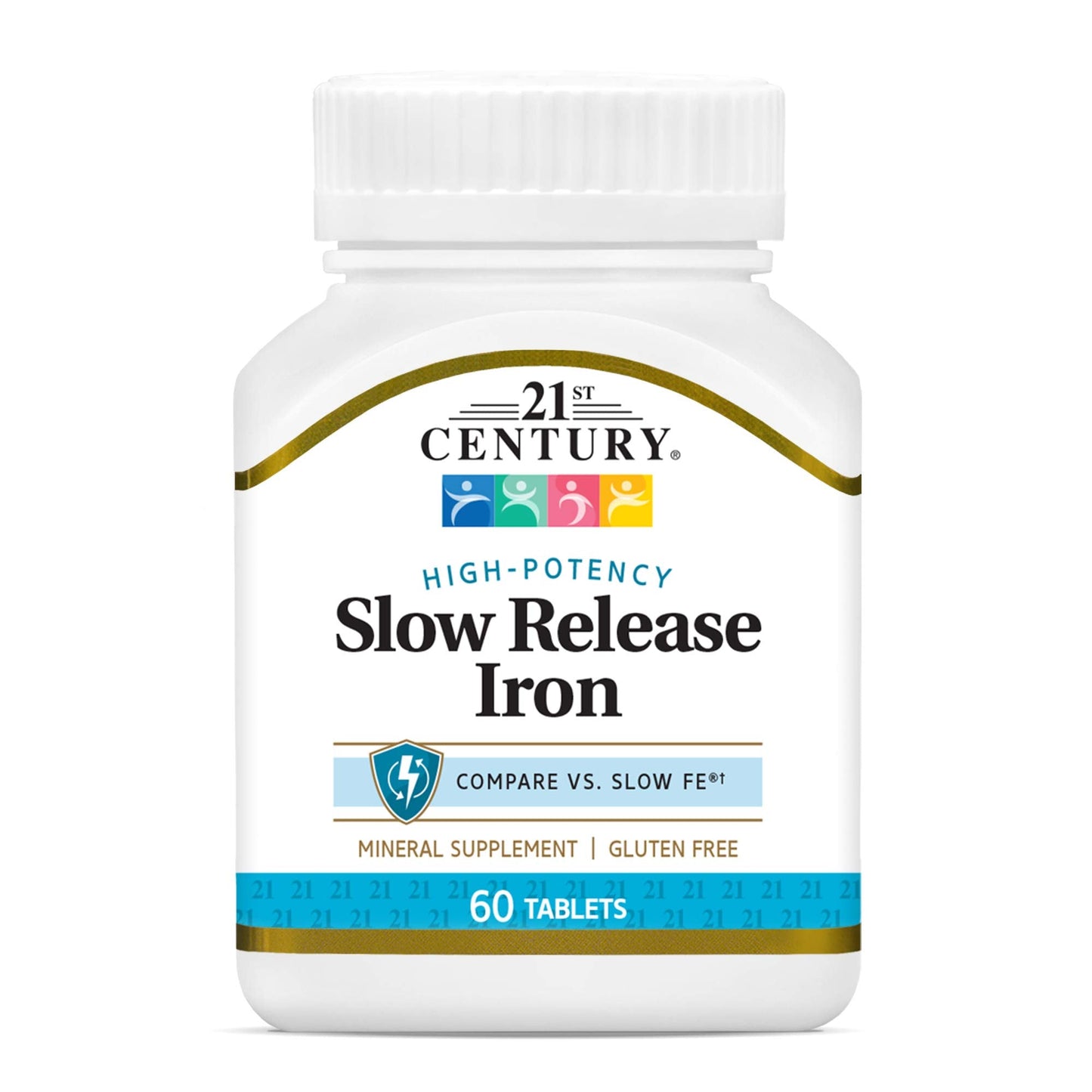 21st Century Slow Release Iron Tablets – 60 Count (Pack of 3) | Gentle Iron