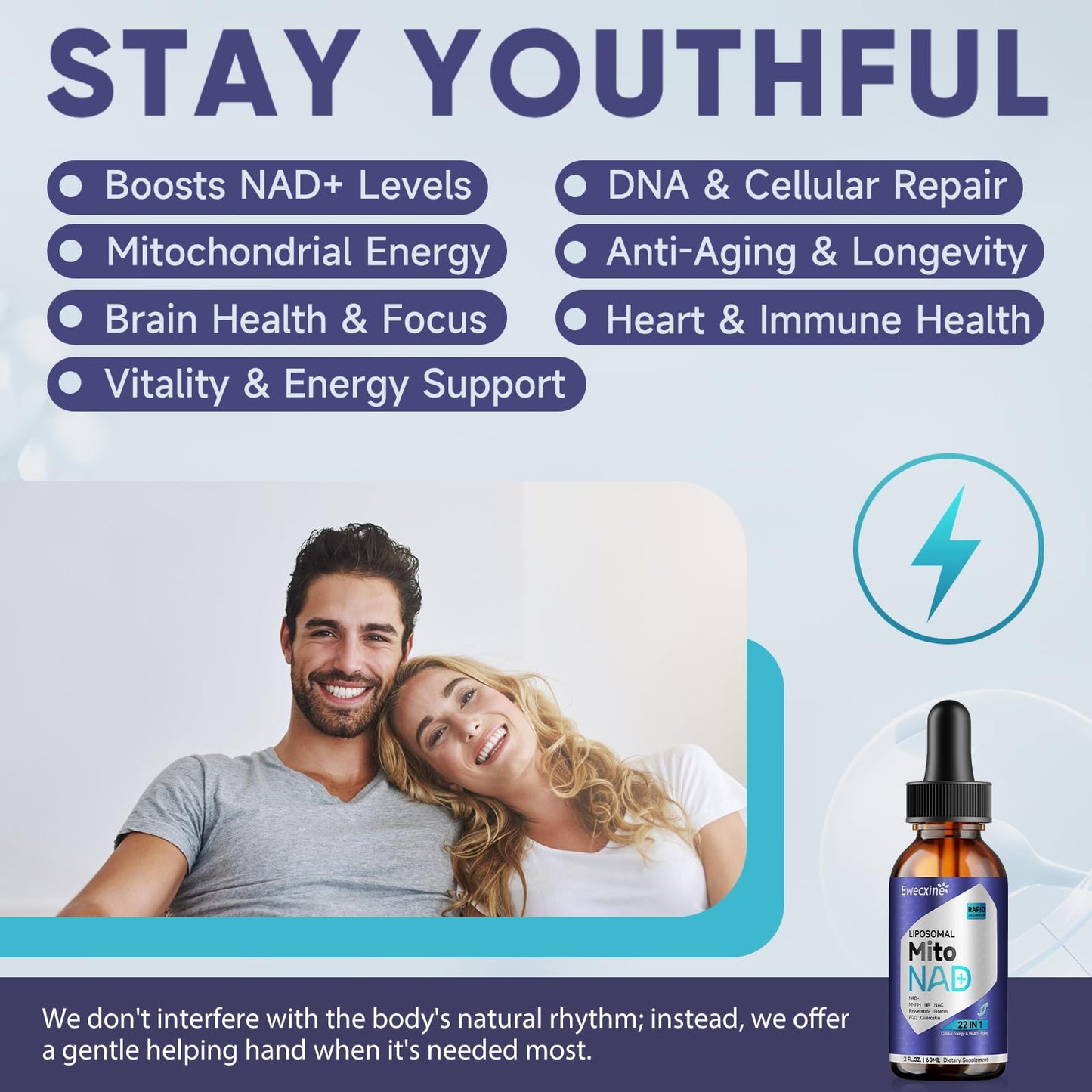 Liposomal NAD+ Drops - NAD+ NR NMNH Supplement for Mitochondrial Health - 60ml