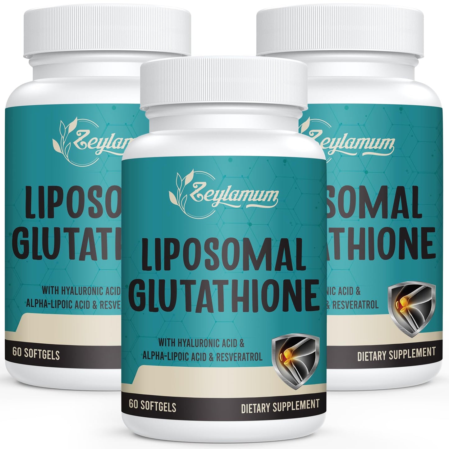 Zeylamum 2400 MG Liposomal Glutathione Softgels — Max Absorption with Hyaluronic Acid & Resveratrol