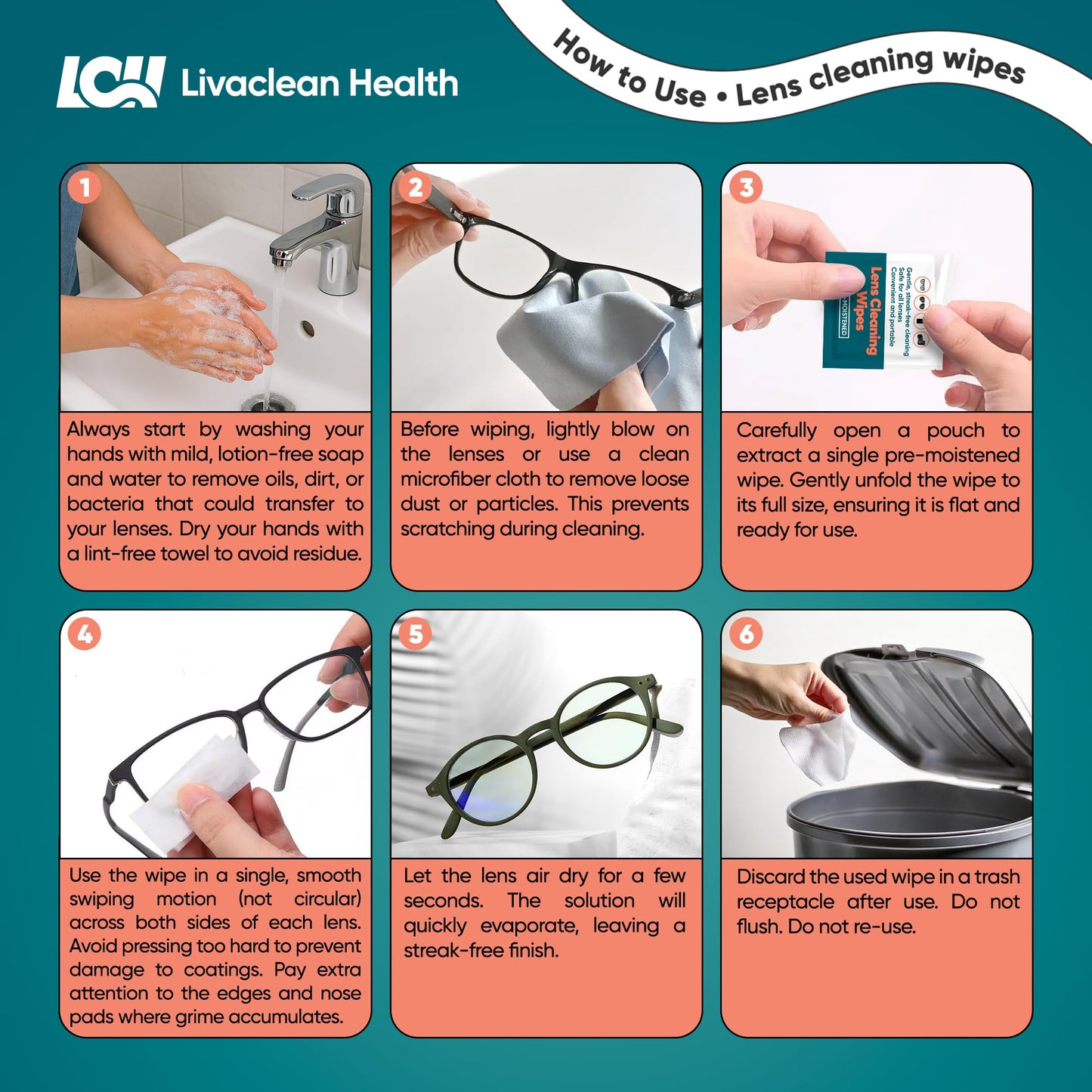 250 CT Lens Wipes for Eyeglasses - Pre-Moistened, Individually Wrapped