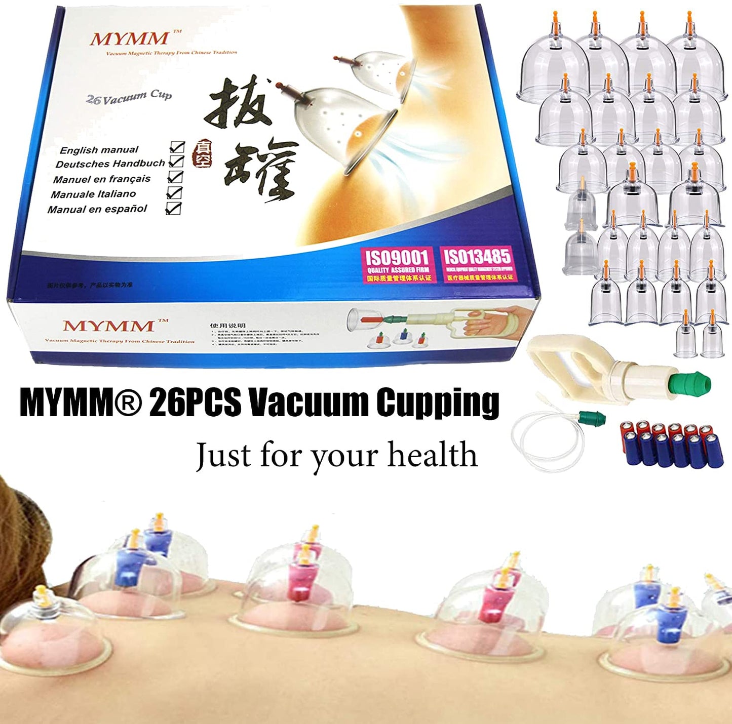 26 Cupping Cups Biomagnetic Traditional Chinese Therapy Kit | Household Vacuum Cupping Set
