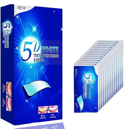 28 Whitener Strips 5D Teeth Whitening - Low-Sensitivity Safe Whitening for Coffee, Wine, Tobacco (14 Packs)