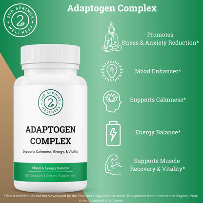 2nd Springs Adaptogen Complex – Calm, Energy & Vitality (60 Ct)