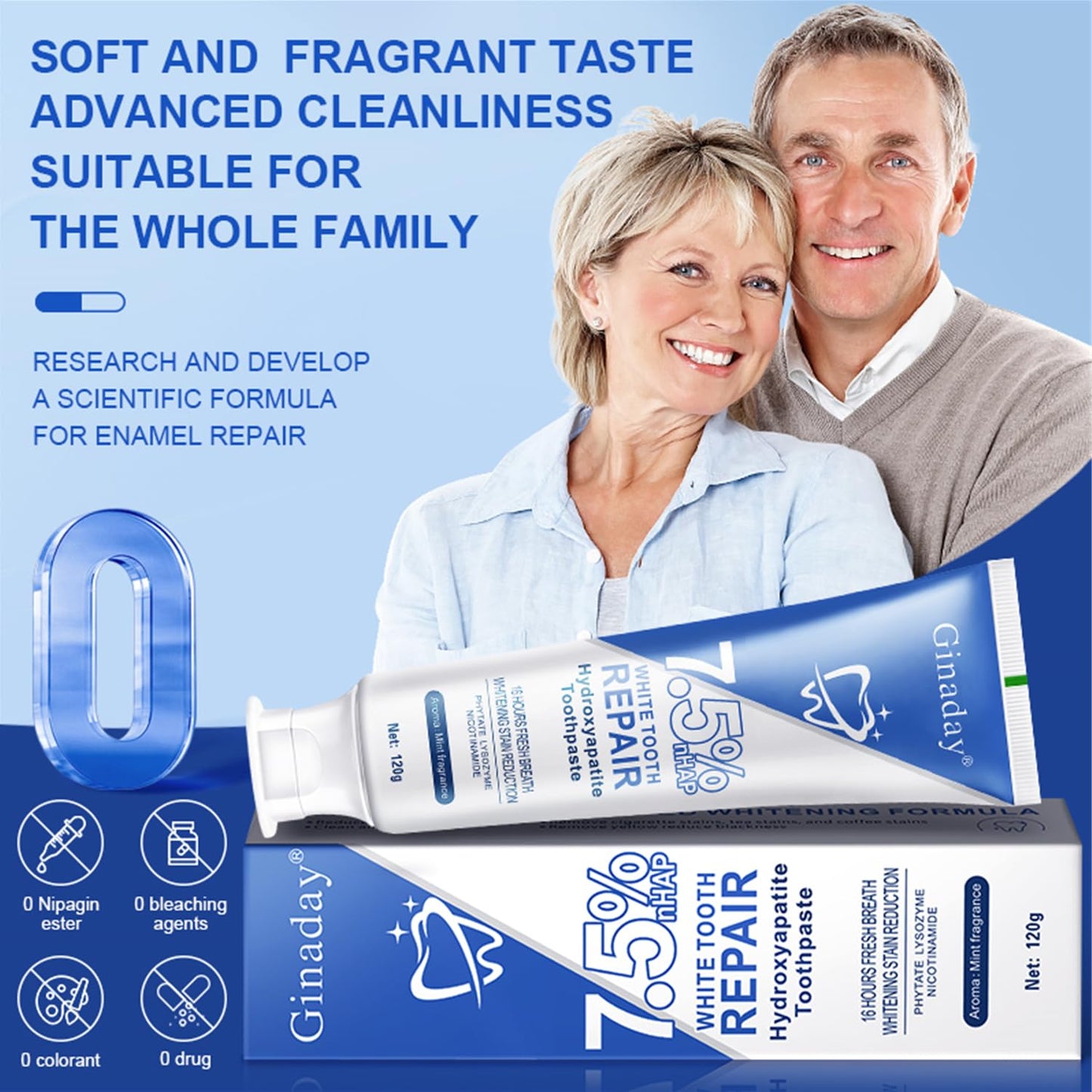 2Pack Hydroxyapatite Toothpaste – Enamel Protection, Fluoride-Free for Sensitive Teeth, Gentle Mint