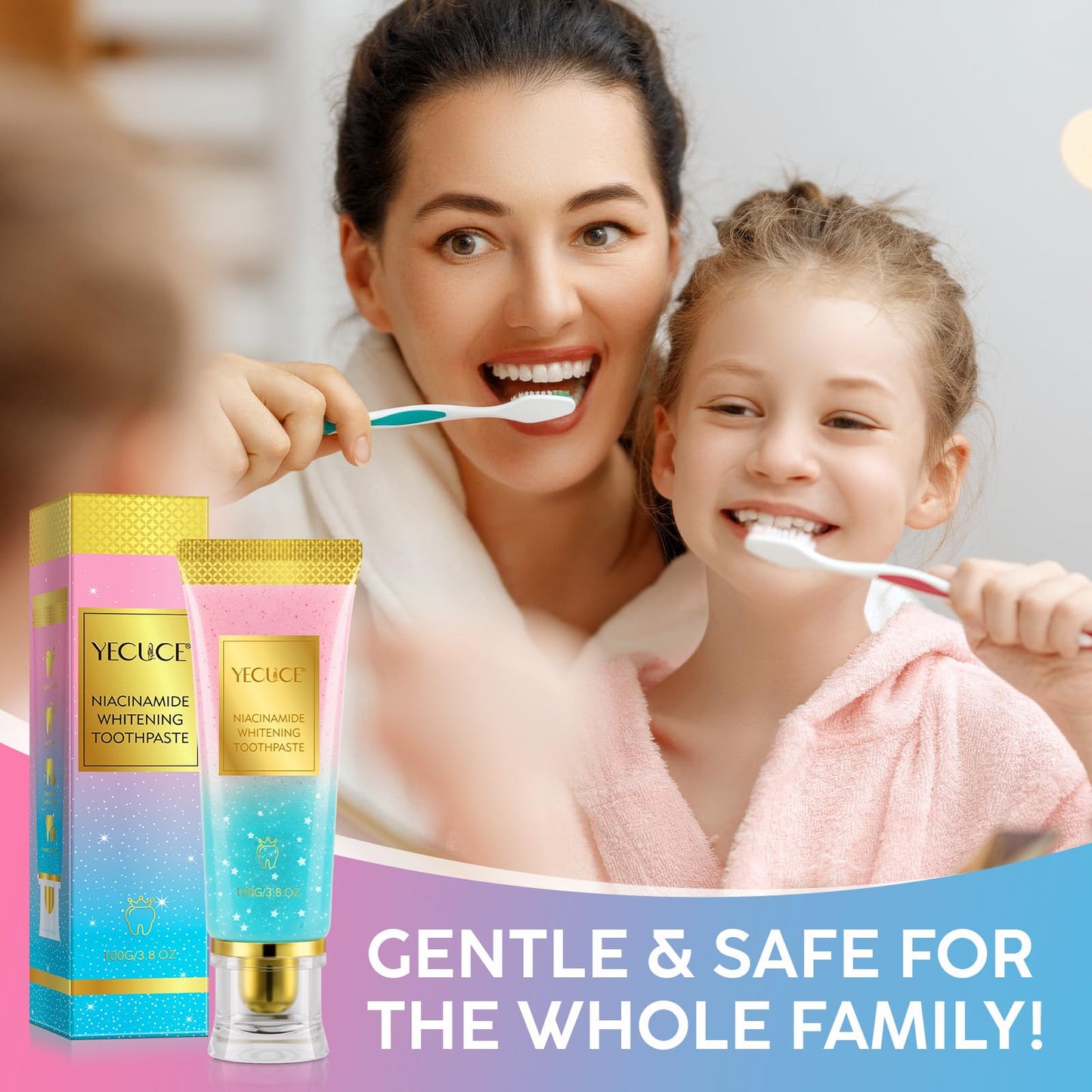 2Pack Niacinamide Whitening Toothpaste | Enamel Safe & Fresh Breath