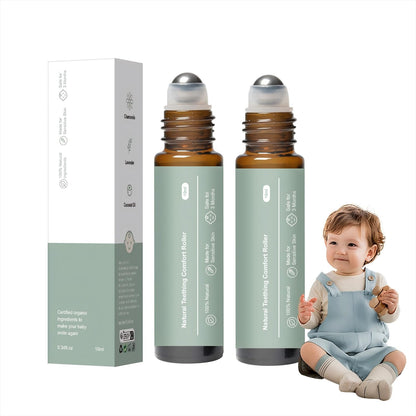 2pc Teething Roller - All-Natural Baby Teething Relief with A Thousand Roses Oil