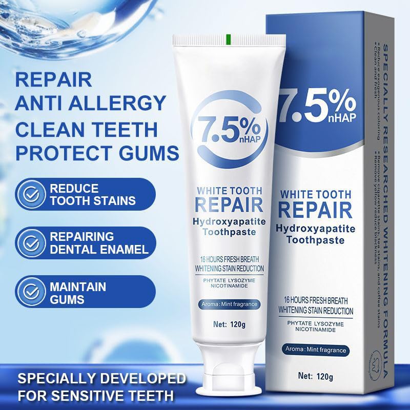 2 Pcs 7.5% Hydroxyapatite Toothpaste – Enamel Protection for Sensitive Teeth