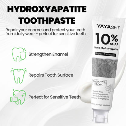 2PCS Hydroxyapatite Toothpaste 10% — Fluoride-Free, Gentle Mint, 4.23oz (2 Pack)
