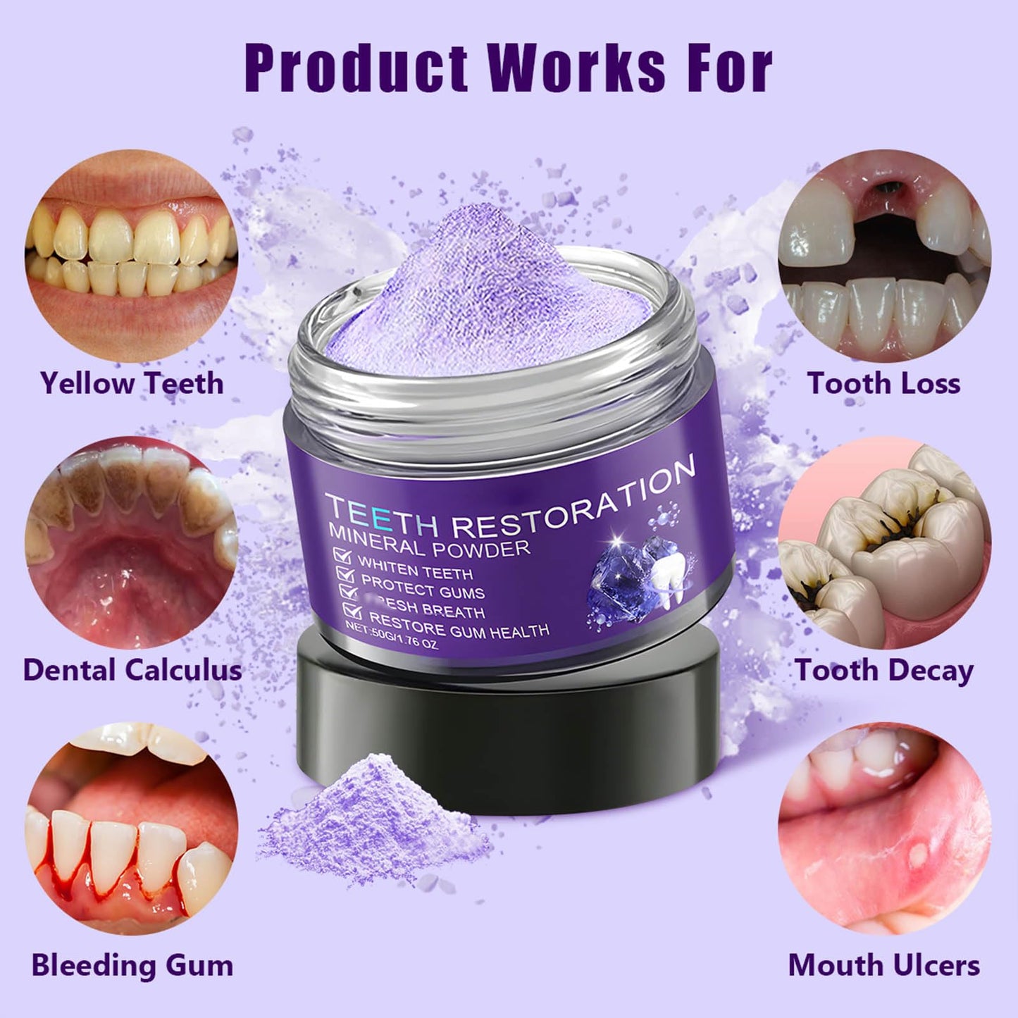 2PCS Teeth Restoration Mineral Powder | Oral & Teeth Care – Strengthen Teeth & Gums