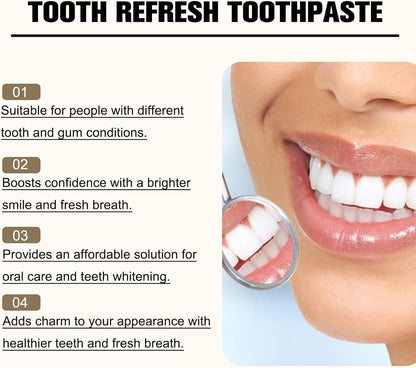 2Pcs Tooth Refresh Toothpaste – Fresh Breath, Natural Enamel Repair