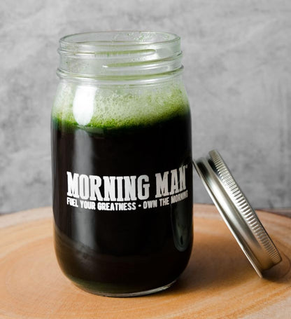 Morning Man Greens Probiotic Superfood Mix – 95mg Caffeine, 75+ Vitamins, Gluten Free, Vegan, 30 Servings