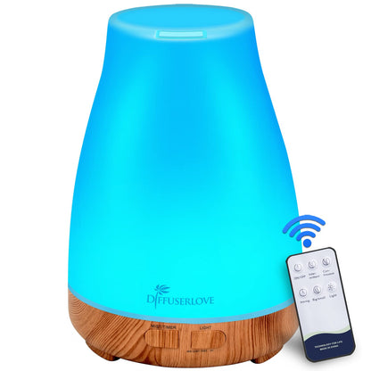 300ML Diffuser with Remote Control – Aromatherapy Diffuser with 7 Color LED Lights for Bedroom, Office, Yoga