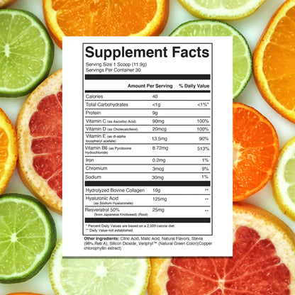 Hydrolyzed Collagen Peptides Powder – Grass-Fed with Vitamins C/D/E, Hyaluronic Acid & Resveratrol | Pink Lemonade 30 Servings