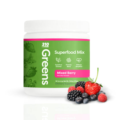 310 Nutrition Organic Superfood Greens Powder – Immune Support, Berry Flavor, 30 Servings
