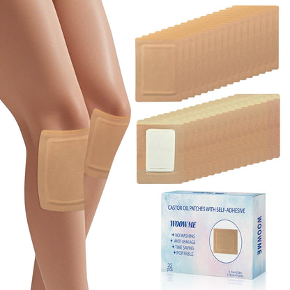 32 Pcs Castor Oil Pack Wrap – Disposable Patches (5.1 x 3.9 in)