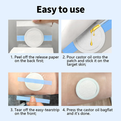 36PCS Castor Oil Patches - Transparent PU Belly Button Patch, Self-Adhesive & Leak-Proof