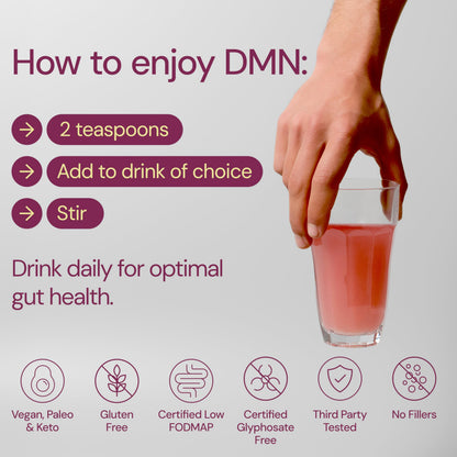 38TERA DMN Daily Microbiome Nutrition | Plant-Based Fiber Powder with 3 Prebiotics, Low FODMAP, Vegan, Wild Berry