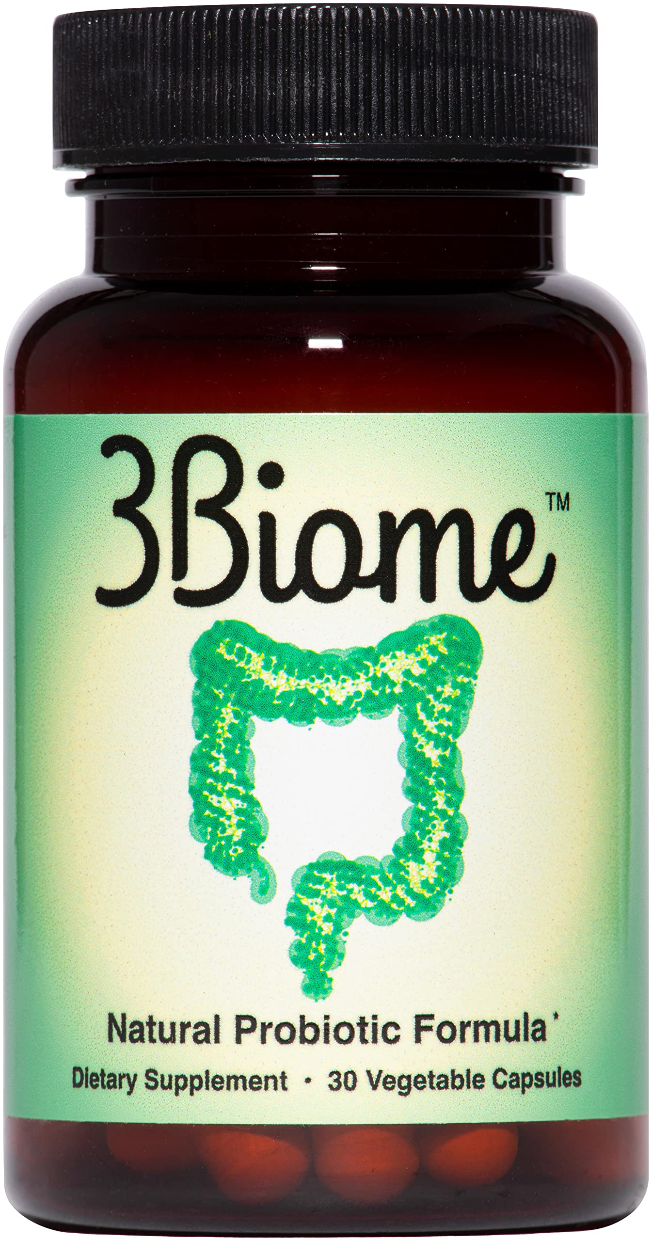 3Biome - Natural Probiotic Supplement - Non-GMO, Vegan, Gluten-Free | 30 Vegetable Capsules