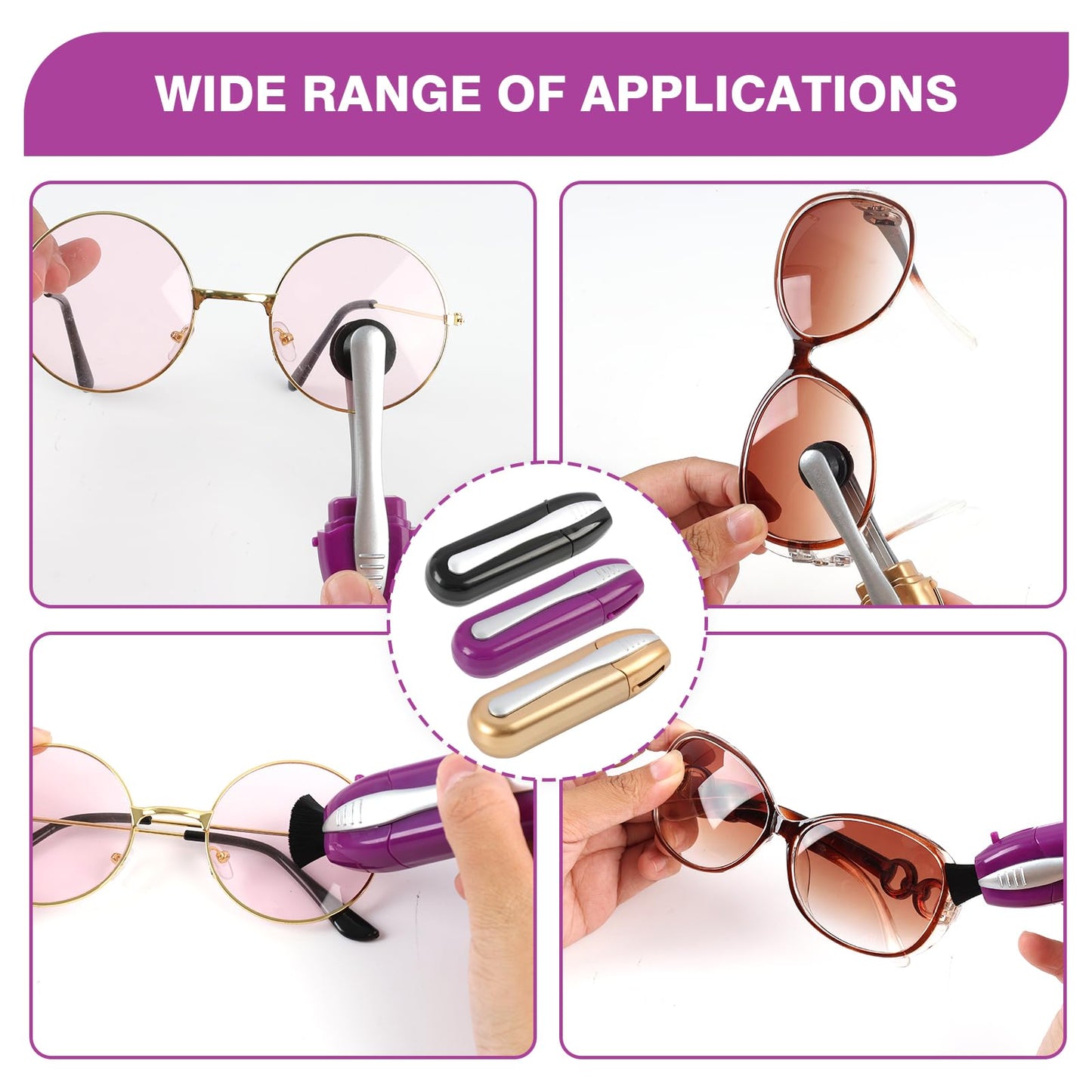3PCS Glasses Cleaner Kit – Portable Lens Cleaning Set with Microfiber Cloth & Mini Brush