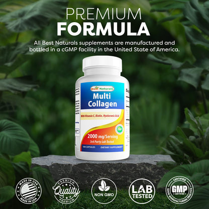 Best Naturals Multi Collagen Pills 2000mg – Hair, Skin & Nails
