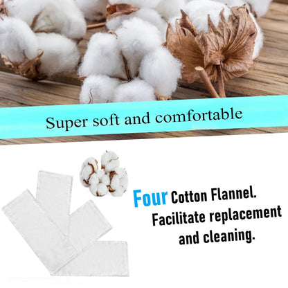 4 Small Organic Cotton Flannel Cloths for Castor Oil Pack Wrap - Reusable & Washable