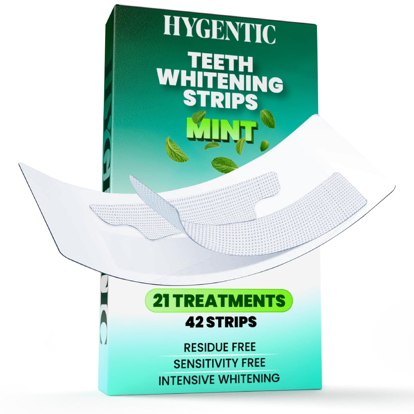 42 Stripes Teeth Whitening Strips – 21 Treatments, Hygentic, Enamel Safe, Mint Flavor, Non-Slip Dry Technology