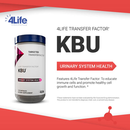 4Life KBU Urinary Support Supplement – Transfer Factor & Cranberry, 120 Veggie Caps