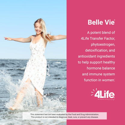 4Life Transfer Factor Belle Vie – Supports Women's Reproductive Health (Kudzu, Flax & Red Clover) – 60 Veggie Capsules