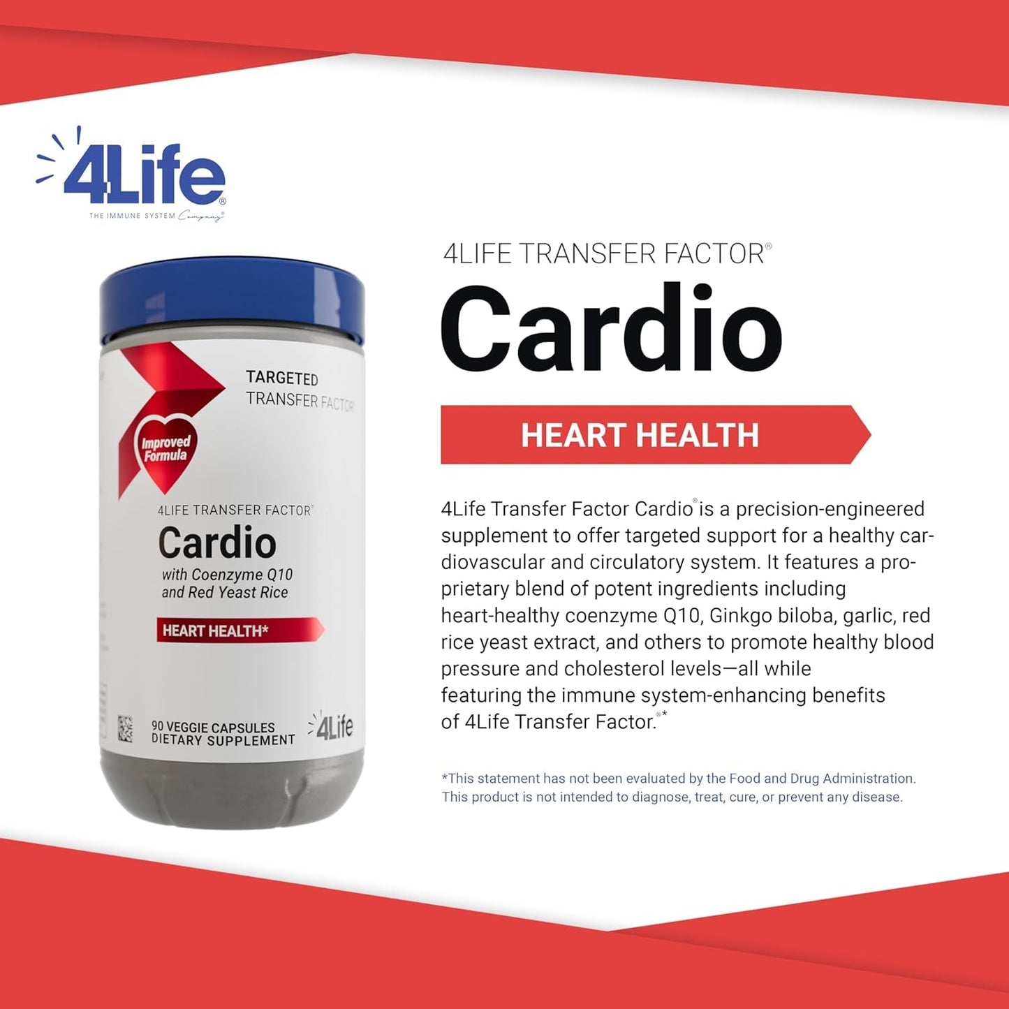 4Life Transfer Factor Cardio - Targeted System Support, 90 Capsules