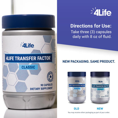 4Life Transfer Factor Classic with Cow Colostrum — Immune Support for Ages 2+ | 60 Veggie Capsules