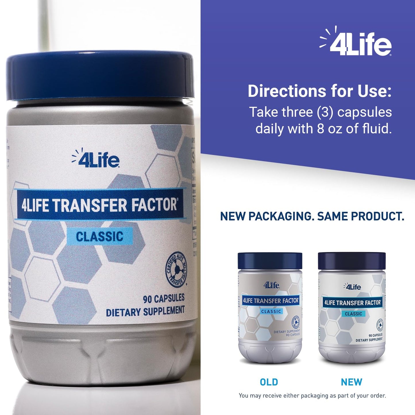 4Life Transfer Factor Classic with Cow Colostrum — Immune Support for Ages 2+ | 60 Veggie Capsules