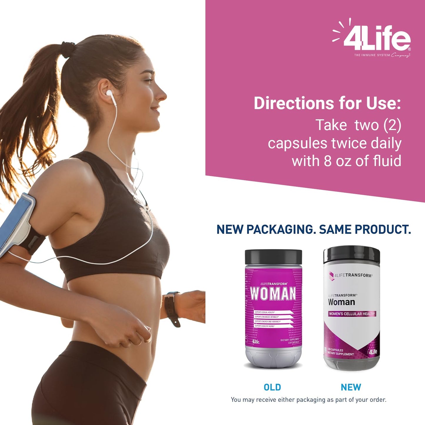 4Life Transform Woman - Velvet Bean & Evening Primrose Capsules for Healthy Skin & Well-Being - 120 Capsules