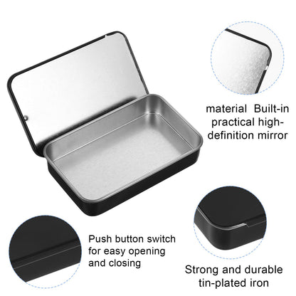 4-Pack Portable Black Dental Floss Case | Travel Floss Box with Metal Sliding Dispenser