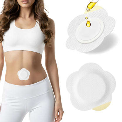 50Pcs Castor Oil Belly Button Patches – 3.15in x 3.15in, Self-Adhesive & Leak-Proof