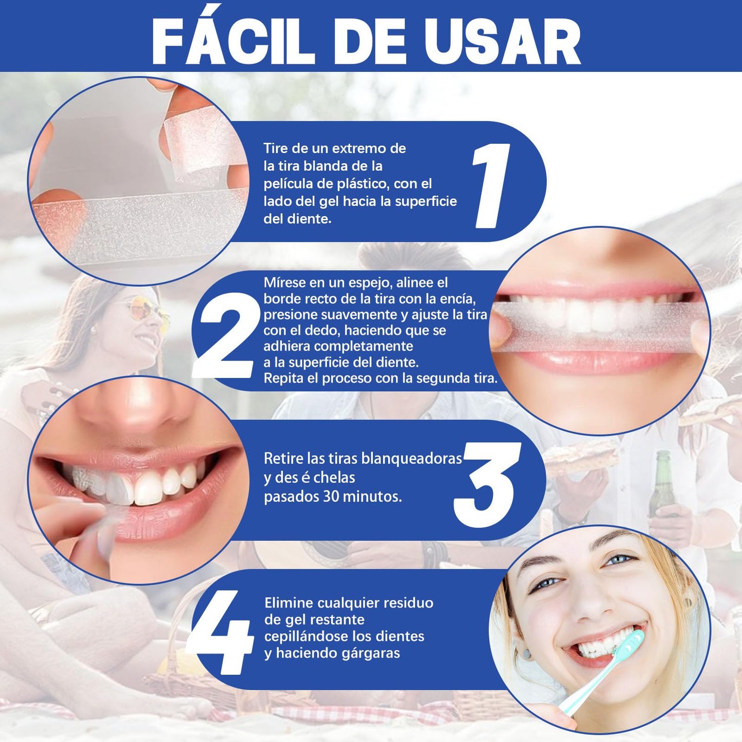 5D Sensitive Teeth Whitening Strips 14 Pairs | Enamel-Safe, Fast Stain Removal