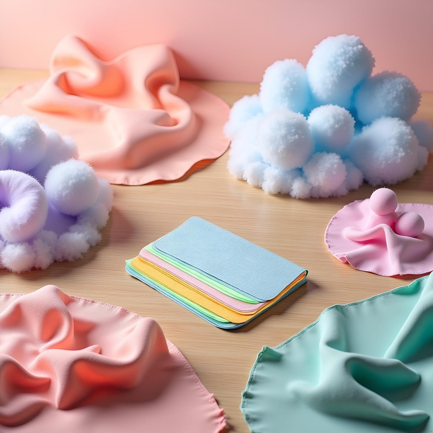 5Pcs Colourful Soft Chamois Glasses Cleaners – Fine Fiber Lens Cloths
